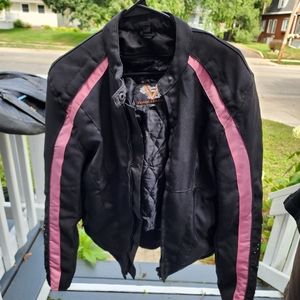 Womens Black and Pink Riding Jacket.